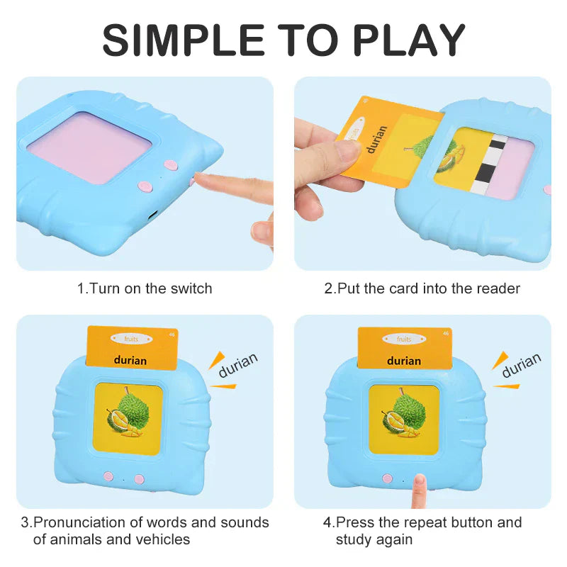 Talking Flash Cards Learning Machine Musical Educational Electronic Toy (Rechargeable) - Tiny Toys
