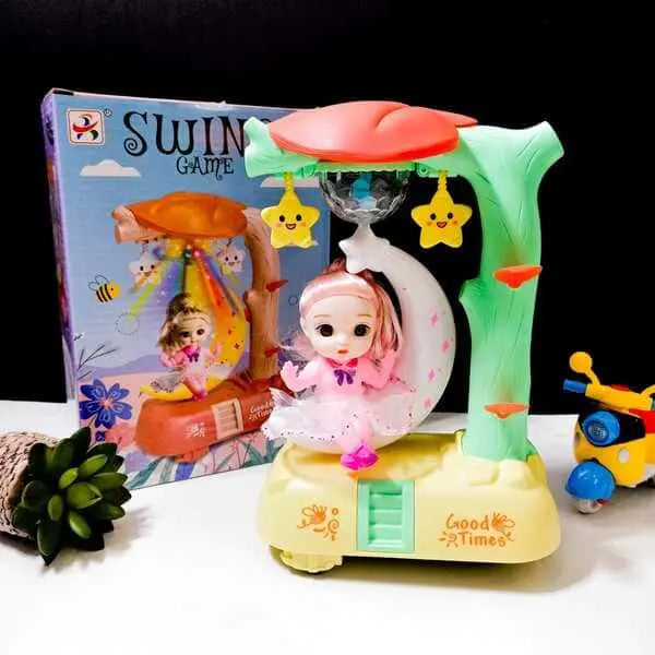 Musical Swing Doll With Rotating Moon And Lights - Tiny Toys