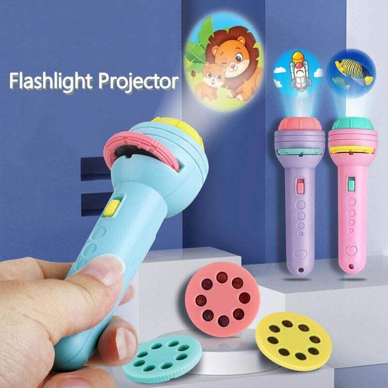 Mini Flashlight Slide Projector Toy For Kids 🔦 - Tiny Toys