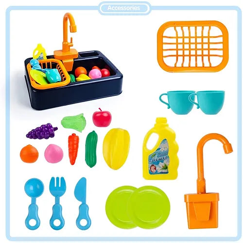 Kitchen Sink Play Set with Running Water - Tiny Toys