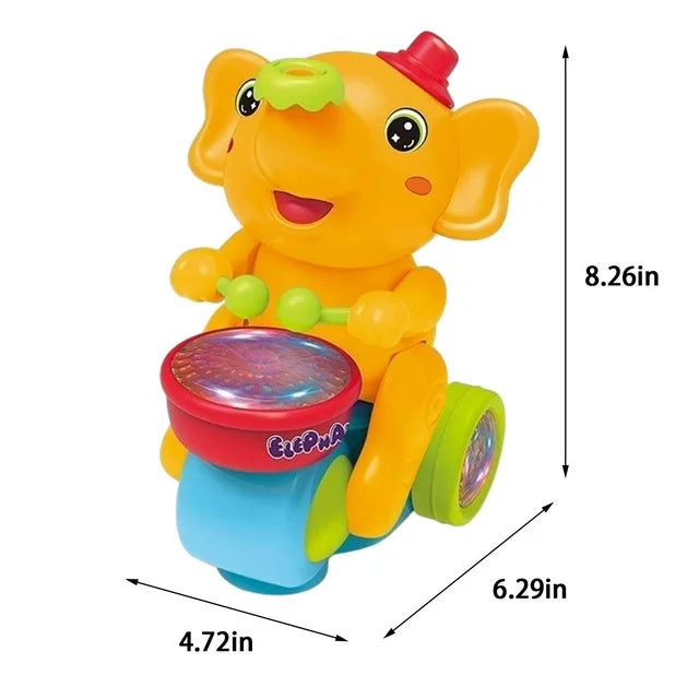 Musical Ball Blowing Elephant Beating Drum - Tiny Toys