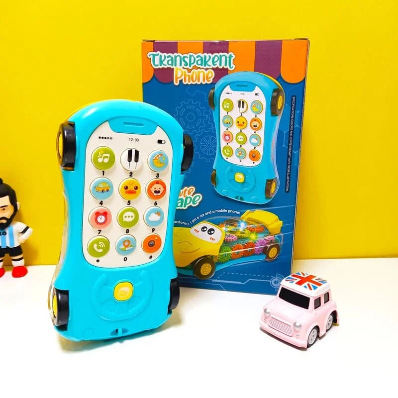 2 in 1 Transparent Car And Musical Mobile Phone - Tiny Toys