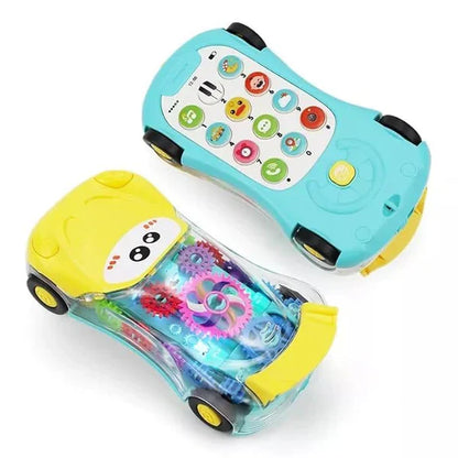 2 in 1 Transparent Car And Musical Mobile Phone - Tiny Toys