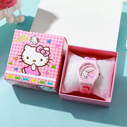 MINISO 3D Pattern Hello Kitty Girls Watches (Waterproof Quartz with box)