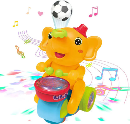 Musical Ball Blowing Elephant Beating Drum - Tiny Toys