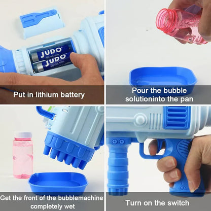 Rocket Bubble Machine 32 Holes - Tiny Toys