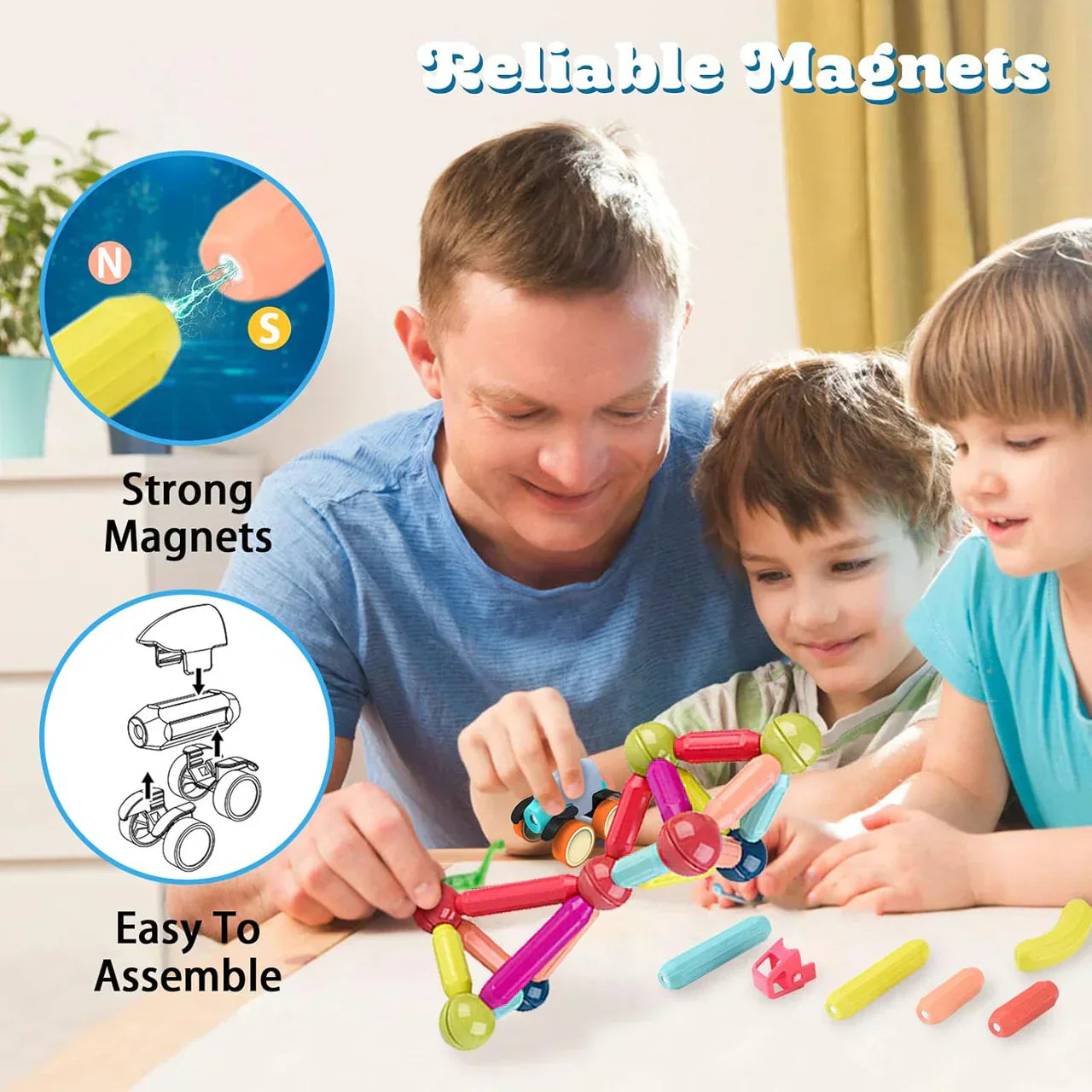 Magnetic Construction Car Building Sticks Toy - Tiny Toys