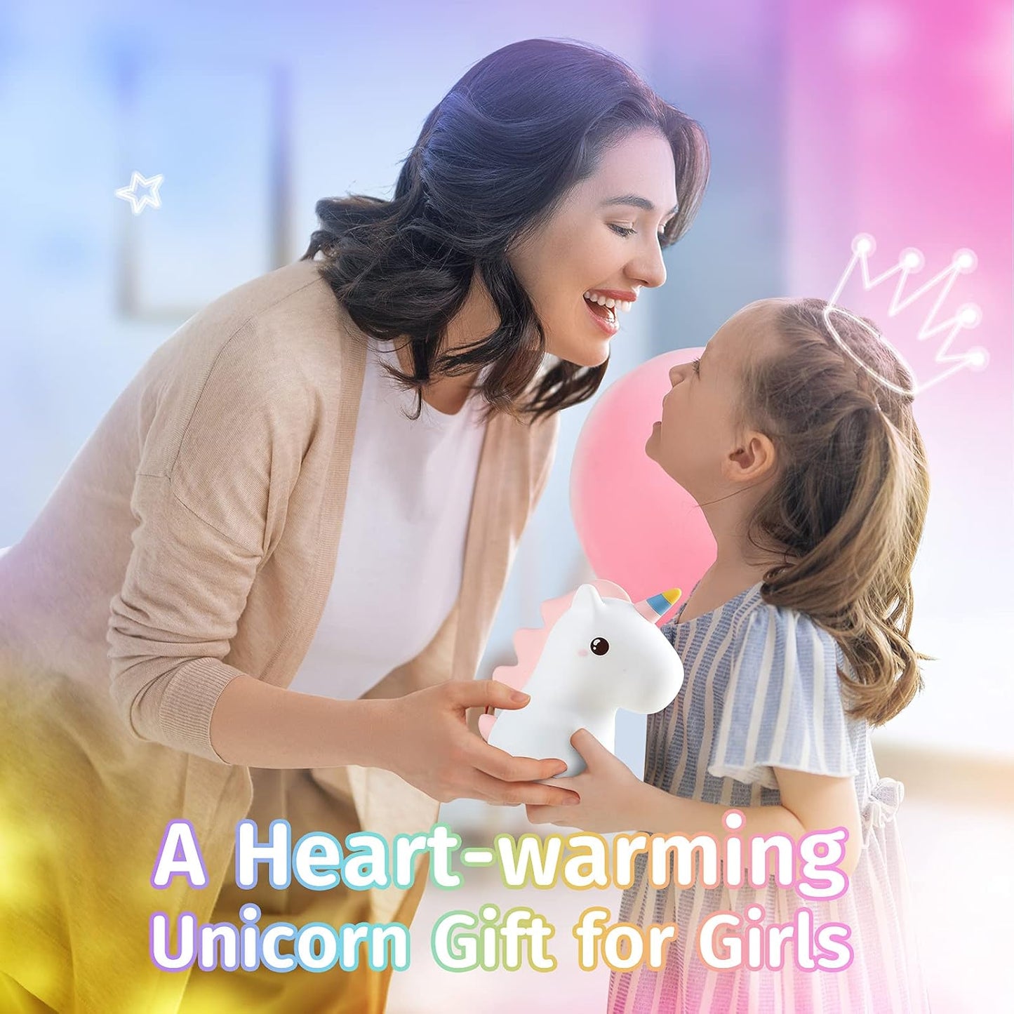 Unicorn Night Light - Soft Rechargeable Silicone Lamp
