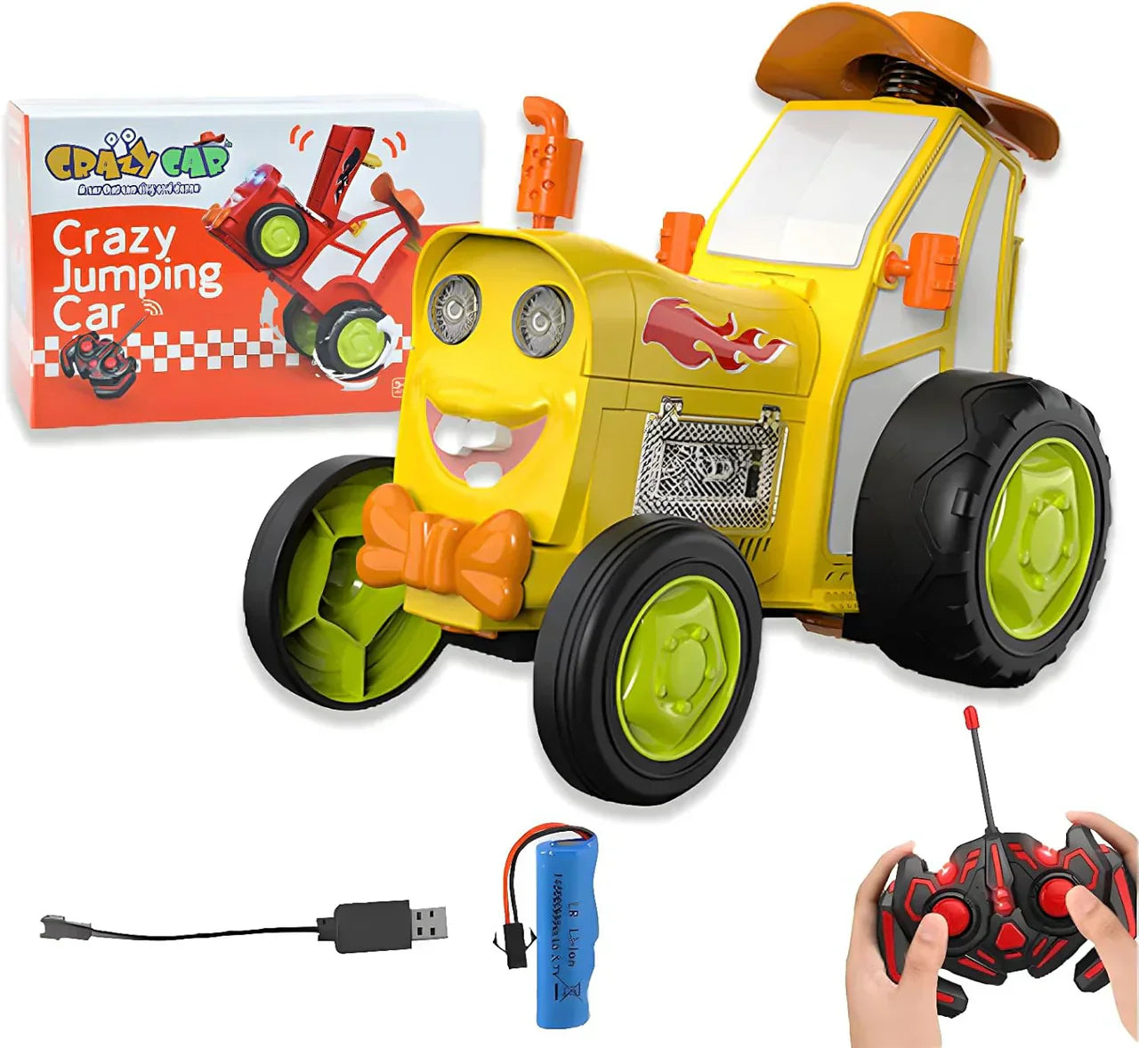 Crazy Jumping Tractor Car With Light & Sound - Tiny Toys