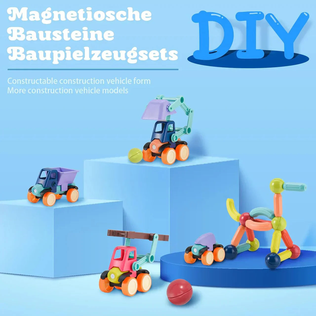 Magnetic Construction Car Building Sticks Toy - Tiny Toys