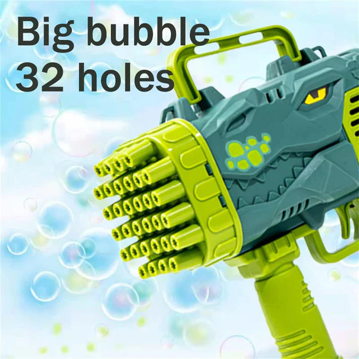 32 Holes Dinosaur Bubble Machine Gun - Tiny Toys
