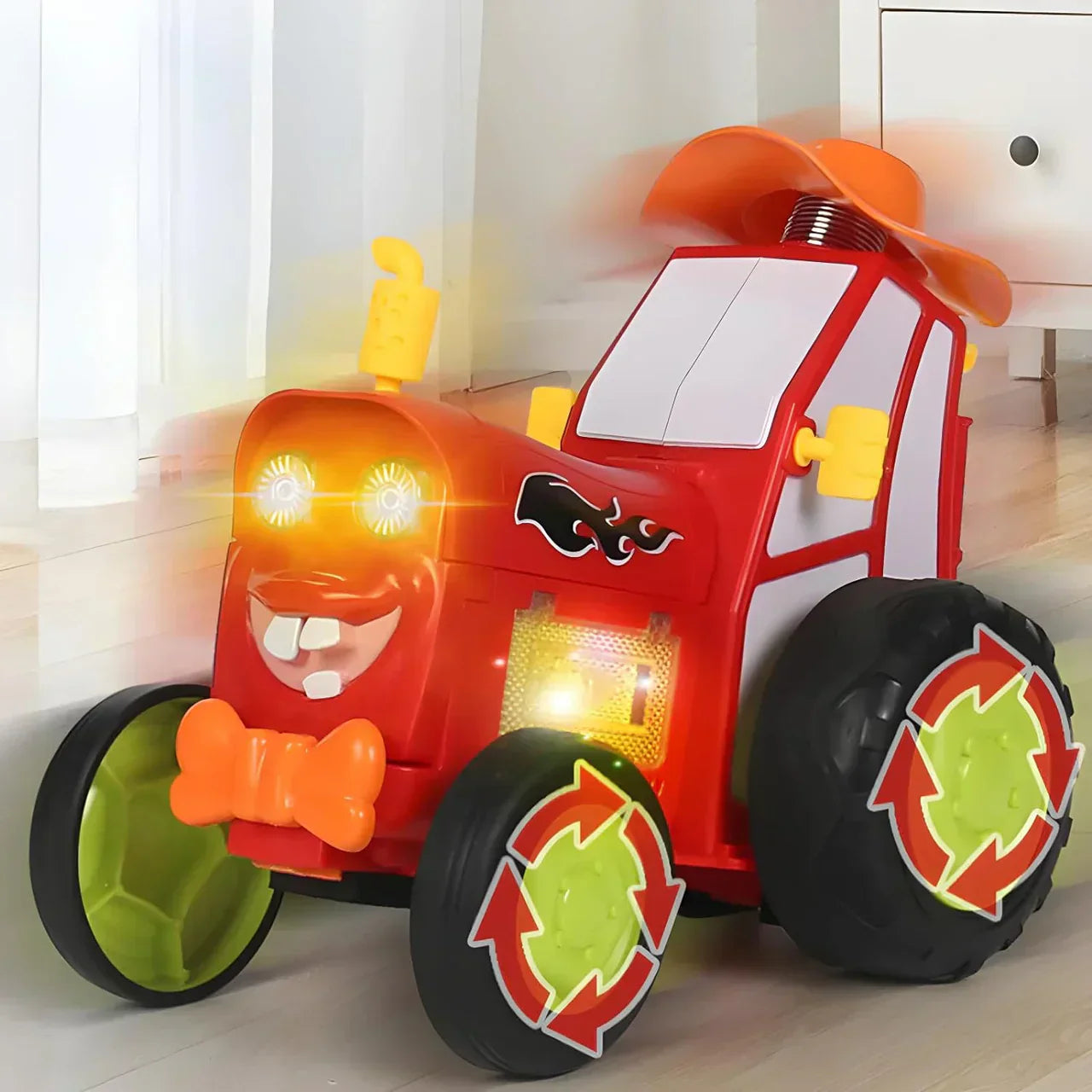 Crazy Jumping Tractor Car With Light & Sound - Tiny Toys