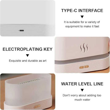 Flame Air Humidifier & Aroma Diffuser ( Multiple Colour Lights)