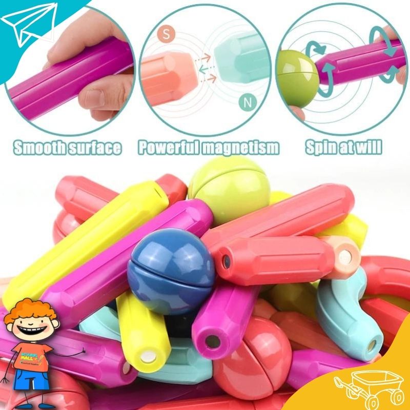 36-Piece Magnetic Building Sticks Set for Creative Play - Tiny Toys