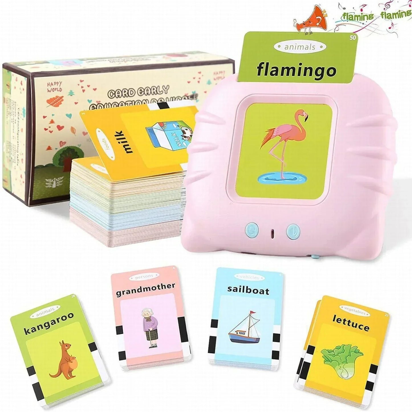 Talking Flash Cards Learning Machine Musical Educational Electronic Toy (Rechargeable) - Tiny Toys