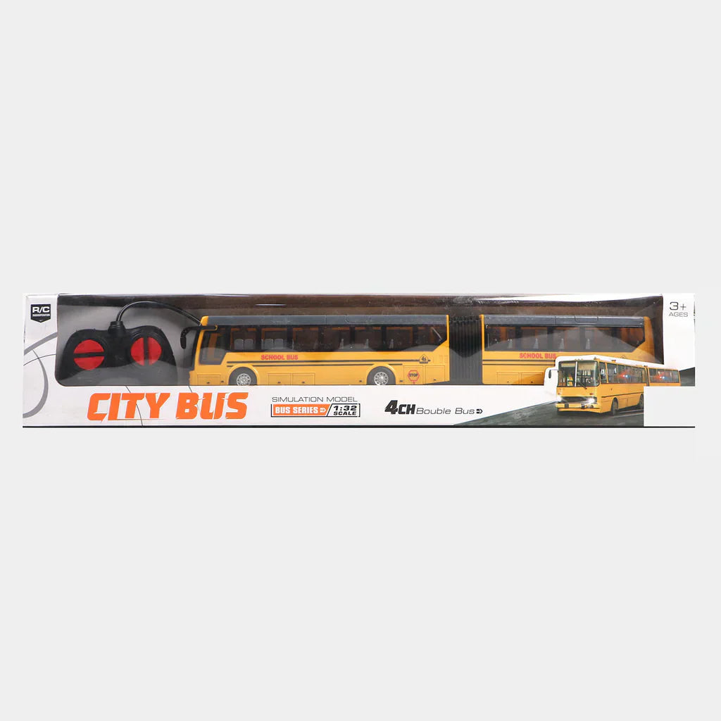 Remote Control City Bus Model Rechargeable With Light Toy - Tiny Toys