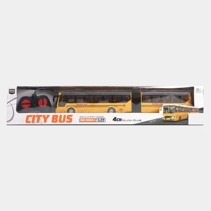 Remote Control City Bus Model Rechargeable With Light Toy - Tiny Toys