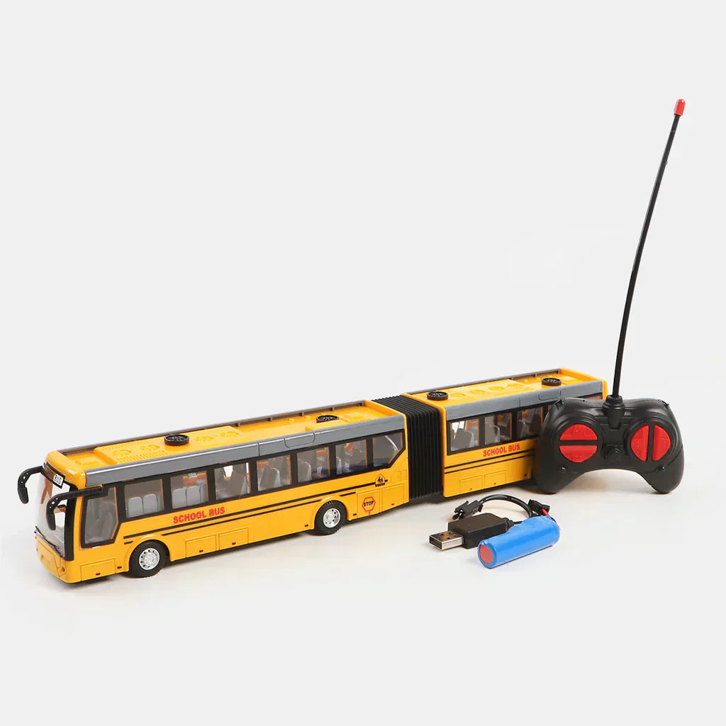 Remote Control City Bus Model Rechargeable With Light Toy - Tiny Toys