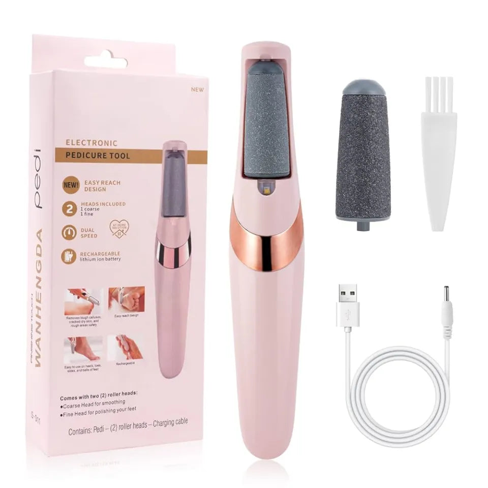 Flawless Pedi Rechargeable - Portable Pedicure Tool for Smooth Heels and Feet Care