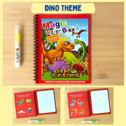 Magic Water Book Painting Drawing Coloring Board Book Doodle & Magic Water Pen - Tiny Toys