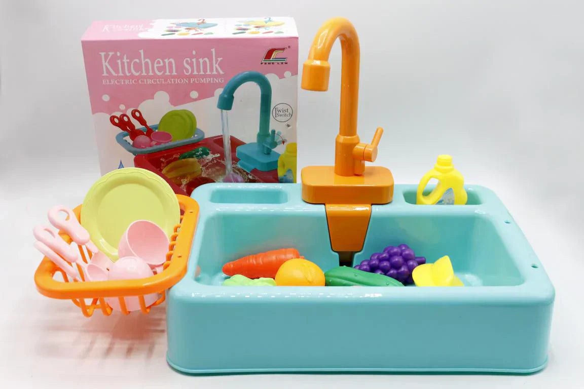 Kitchen Sink Play Set with Running Water - Tiny Toys