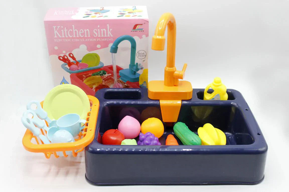 Kitchen Sink Play Set with Running Water - Tiny Toys
