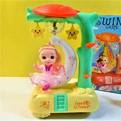 Musical Swing Doll With Rotating Moon And Lights - Tiny Toys