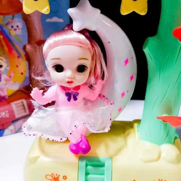 Musical Swing Doll With Rotating Moon And Lights - Tiny Toys