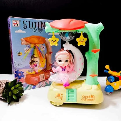 Musical Swing Doll With Rotating Moon And Lights - Tiny Toys