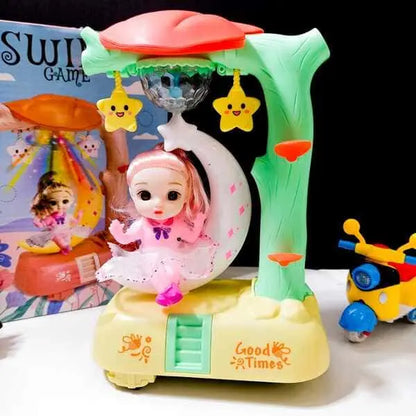 Musical Swing Doll With Rotating Moon And Lights - Tiny Toys