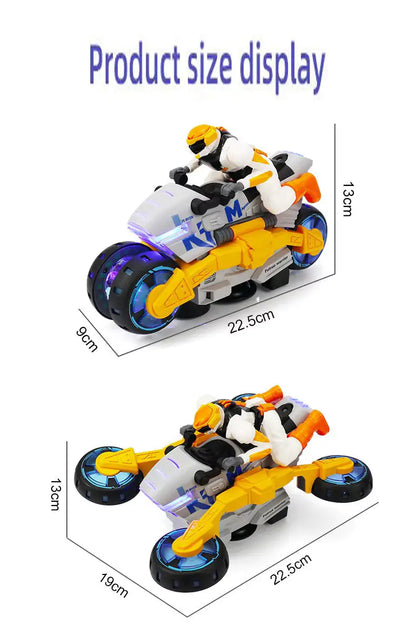 Transformation Stunt Motorcycle - 360 Degree Rotation - Tiny Toys