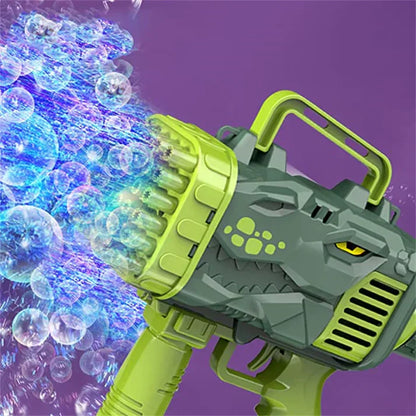 32 Holes Dinosaur Bubble Machine Gun - Tiny Toys