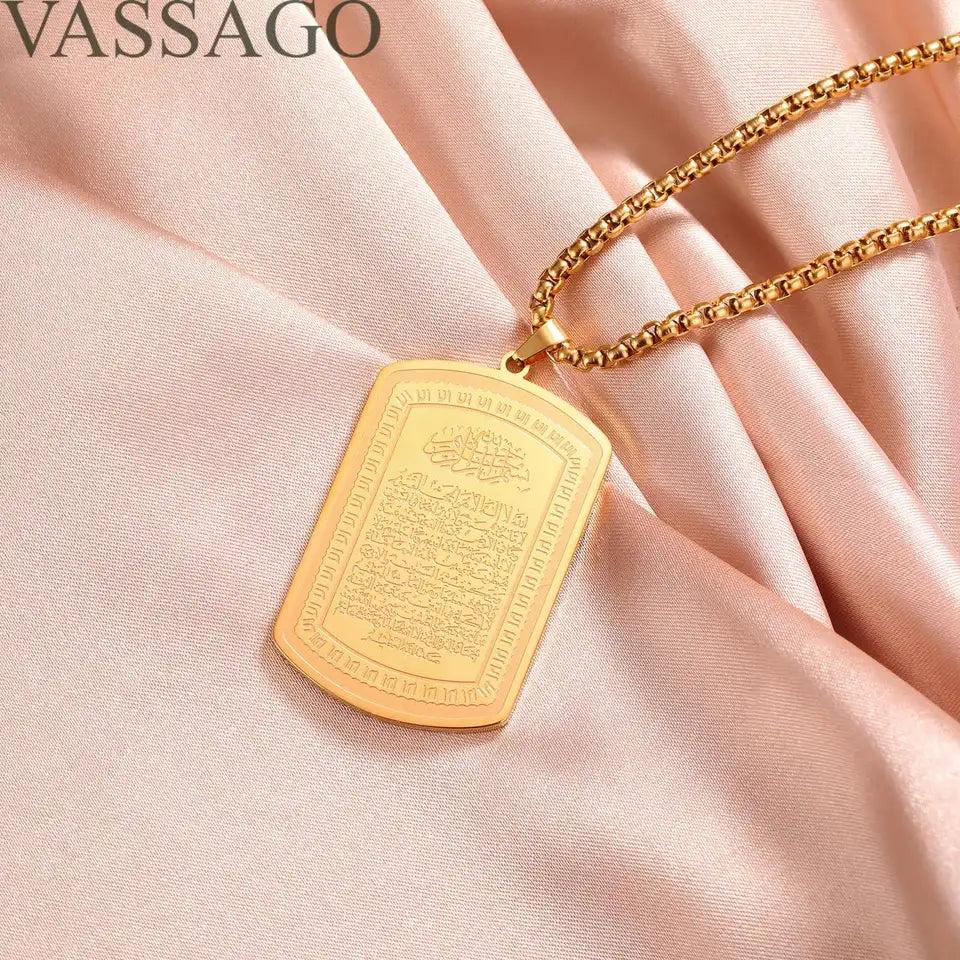 Ayat-ul-kursi bangle + pendant stainless steel Gold Plated