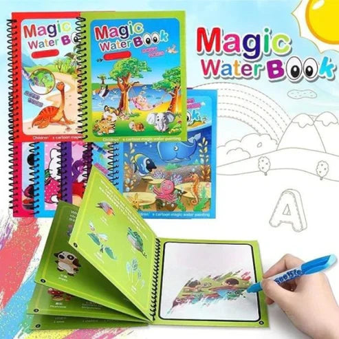 Magic Water Book Painting Drawing Coloring Board Book Doodle & Magic Water Pen - Tiny Toys