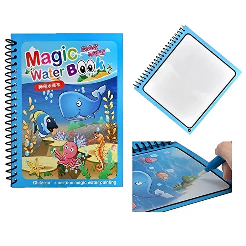 Magic Water Book Painting Drawing Coloring Board Book Doodle & Magic Water Pen - Tiny Toys