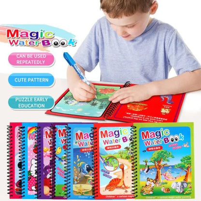 Magic Water Book Painting Drawing Coloring Board Book Doodle & Magic Water Pen - Tiny Toys