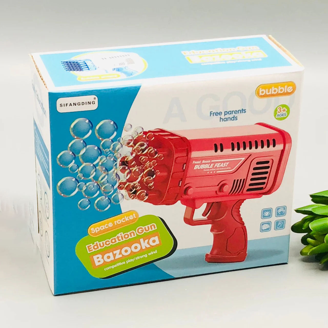 Bazooka Bubble Gun 36 Holes with 2 Heads (Automatic) Small Size - Tiny Toys