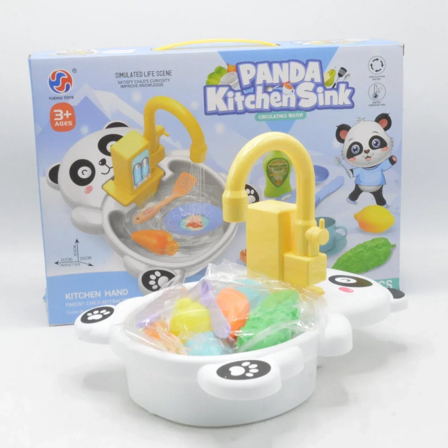 Electric Kitchen Sink Set with Circulating Water - Panda Edition - Tiny Toys