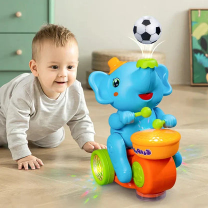 Musical Ball Blowing Elephant Beating Drum - Tiny Toys