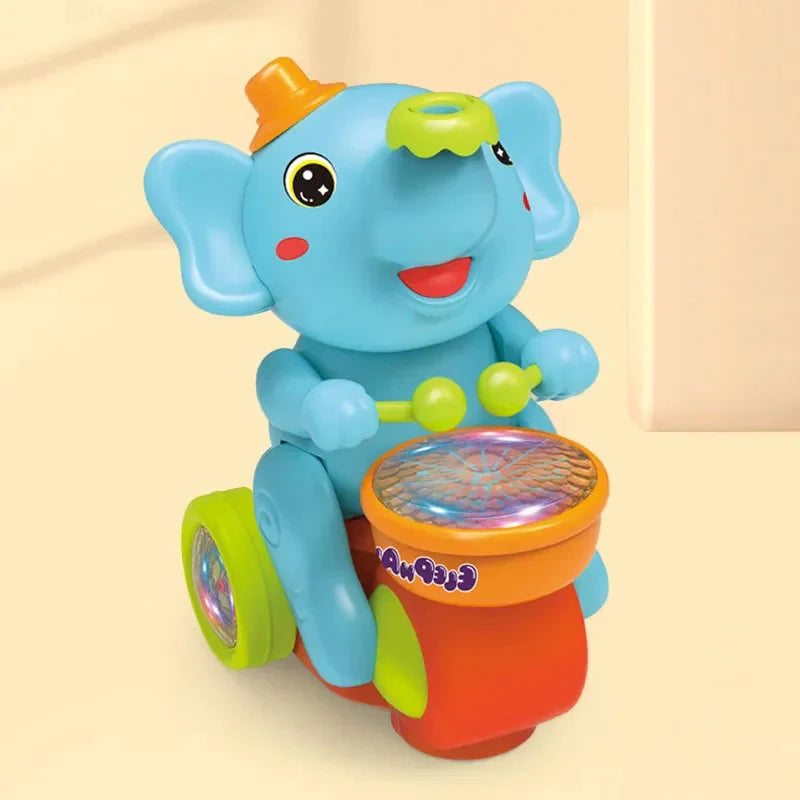 Musical Ball Blowing Elephant Beating Drum - Tiny Toys