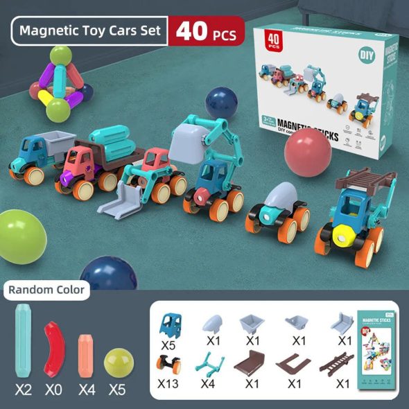 Magnetic Construction Car Building Sticks Toy - Tiny Toys