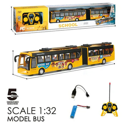 Remote Control City Bus Model Rechargeable With Light Toy - Tiny Toys