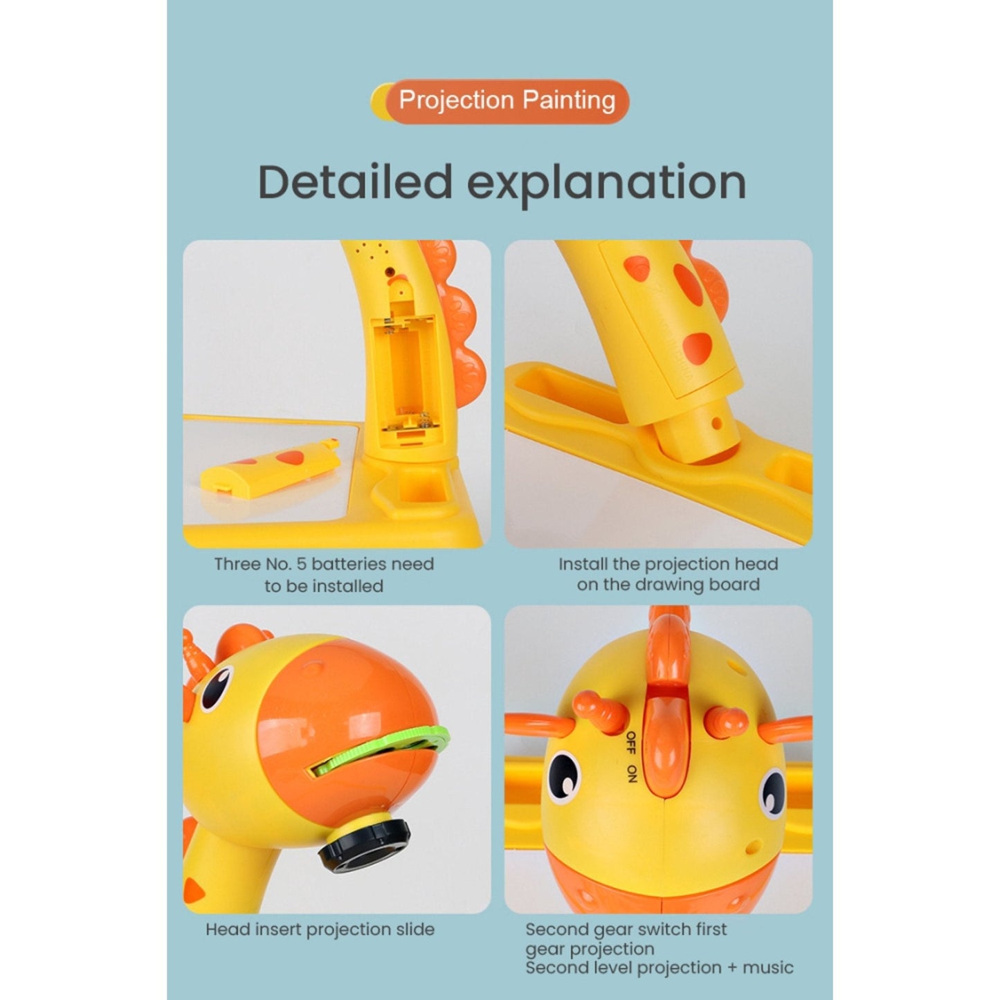 Drawing Projector Table for Kids, With Light & Music Size Large 🎨💡🌈