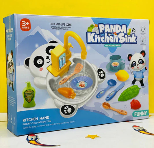 Electric Kitchen Sink Set with Circulating Water - Panda Edition - Tiny Toys