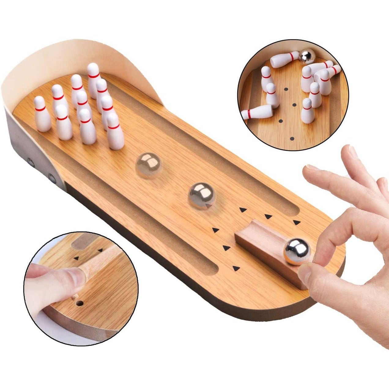 Indoor Wooden Mini Bowling Game Set
