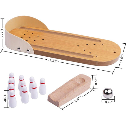 Indoor Wooden Mini Bowling Game Set